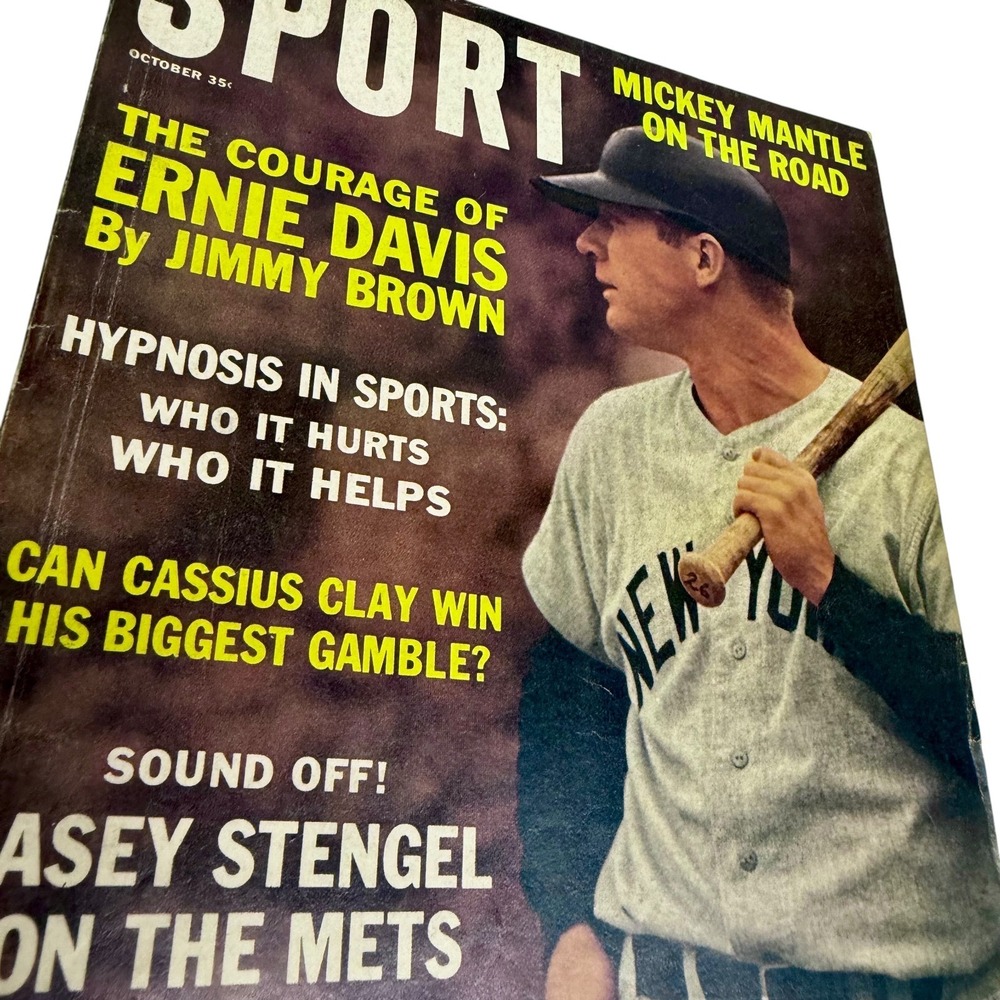 SPORT Magazine October 1963 Mickey Mantle Ernie Davis Cassius Clay Vintage GOOD